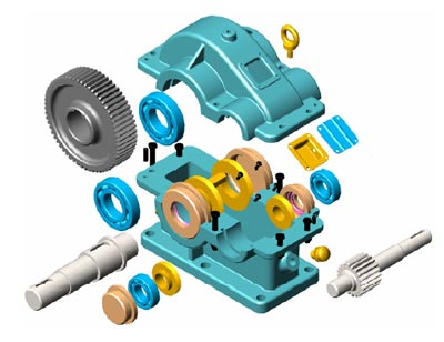 Primjer prostornog prikaza reduktora nacrtanog u AutoCad-u Primjer prostornog prikaza reduktora nacrtanog u AutoCad-u